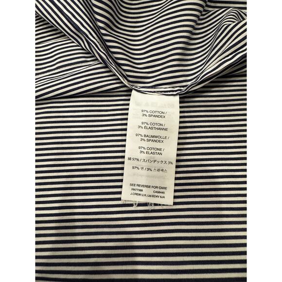 J.Crew Striped Button Down Shirt Navy Blue White Sz 6 Oversized Boyfriend Preppy - Picture 8 of 14